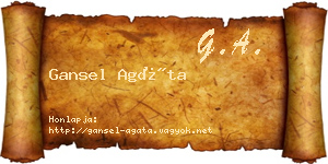 Gansel Agáta névjegykártya